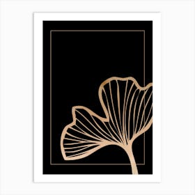 Gold Leaf on Black 1 Art Print