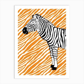 Cute Orange Zebra Art Print