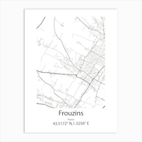 Frouzins,France Minimalist Map Art Print