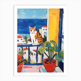 Painting Of A Cat In Hammamet Tunisia 4 Art Print