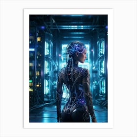 Cybernetic Brain Connectivity Seamlessly Connecting Human Intellect With Ai And Robotics Neural Syn (3) Art Print