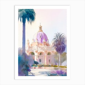 Balboa Park, 1, Usa Pastel Watercolour Art Print
