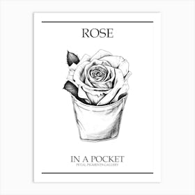 Rose In A Pocket Line Drawing 3 Poster Art Print