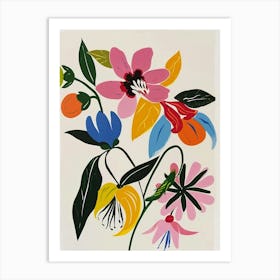 Painted Florals Fuchsia 3 Art Print