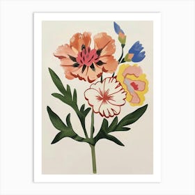 Painted Florals Carnations 2 Art Print