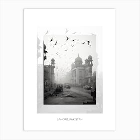 Poster Of Lahore, Pakistan, Black And White Old Photo 2 Art Print