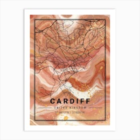 Cardiff Map Art Print