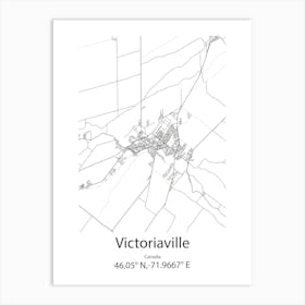 Victoriaville,Canada Minimalist Map Art Print