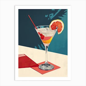 Atomic Artistry: Mid-Century Cocktail Canvas Art Print