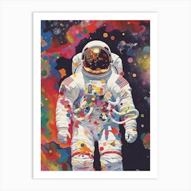 Astronaut Colourful Illustration 14 Art Print