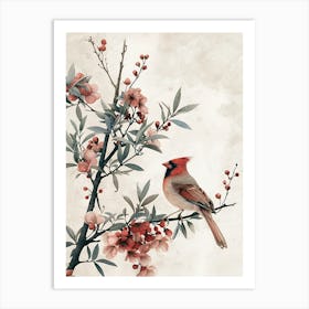 Bird Flowers Chinese Style 1 Art Print