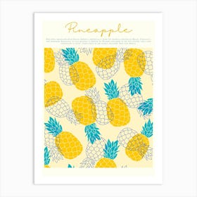 Pineapple Seamless Pattern Art Print