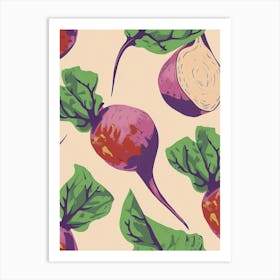 Turnip Root Vegetable Pattern Illustration 1 Art Print