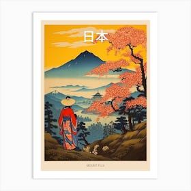 Mount Fuji, Japan Vintage Travel Art 3 Poster Art Print