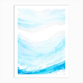 Blue Ocean Wave Watercolor Vertical Composition 141 Art Print