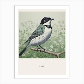 Ohara Koson Inspired Bird Painting Lark 3 Poster Art Print