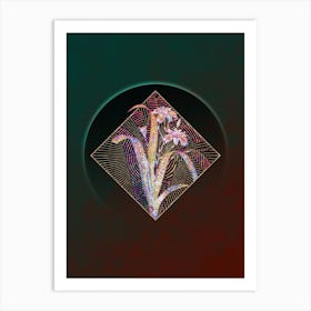 Abstract Gold Iris Fimbriata Mosaic Botanical Illustration n.0131 Art Print