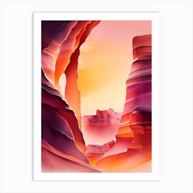 The Antelope Canyon Watercolour Art Print