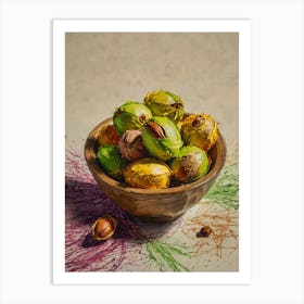 Pistachios In A Bowl Art Print