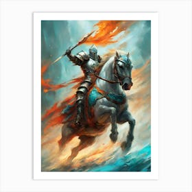 Knight On Horseback 3 Art Print