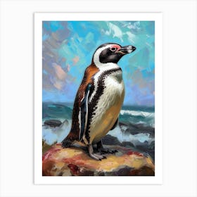 African Penguin King George Island Oil Painting 3 Art Print