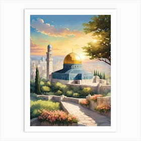 Jerusalem At Sunset 1 Art Print