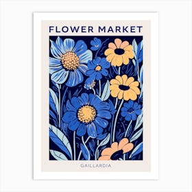 Blue Flower Market Poster Gaillardia 1 Art Print