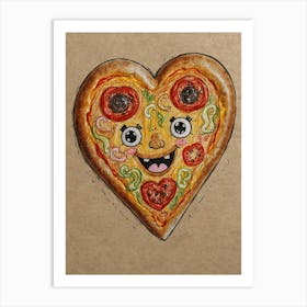 Heart Pizza 8 Art Print