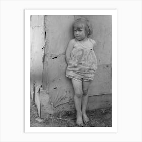 Child Of White Migrant Worker Standing By Tent Home Near Harlingen, Texas By Russell Lee Art Print