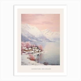 Dreamy Winter Painting Poster Queenstown New Zealand 3 Art Print