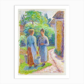 Two Women In A Garden (1888), Camille Pissarro Art Print