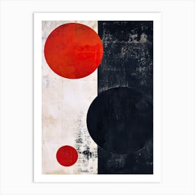 'Black And Red' Abstract Minimalism Art Print