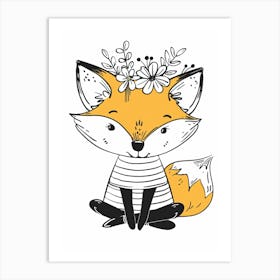 Cute Fox Nursery Art Art Print