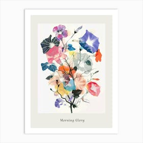 Morning Glory 2 Collage Flower Bouquet Poster Art Print
