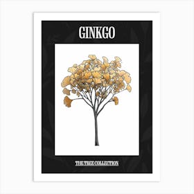 Ginkgo Tree Pixel Illustration 1 Poster Art Print