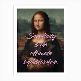 Mona Lisa altered vintage art, simplicity is the ultimate sophistication Art Print