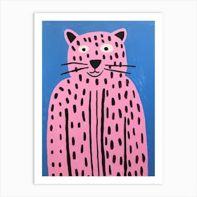 Pink Polka Dot Siberian Tiger 1 Art Print