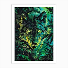 Wolf In The Jungle 20 Art Print