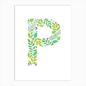 Leafy Letter P Art Print