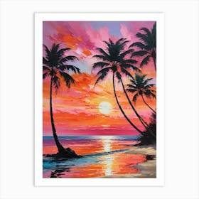 Sunset At The Beach 24 Art Print