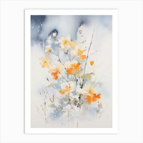 Flowers In The Snow Art Print