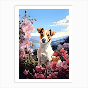 A Jack Russell Terrier's Floral Haven Art Print