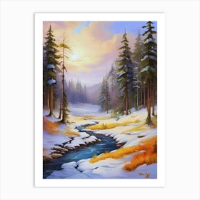 Winter Landscape Painting 21 Art Print