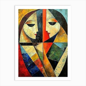 Abstract Triangle Curve Square , Pablo Picasso , Geometric Shapes Art Print