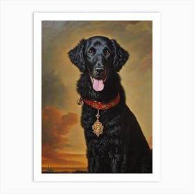 Curly Coated Retriever Renaissance Portrait Oil Painting Art Print