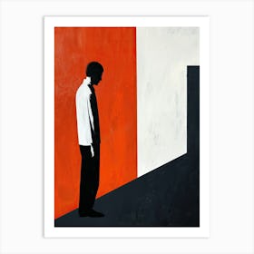 Man Standing In Front Of A Door Art Print