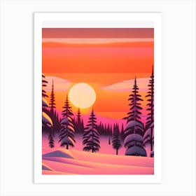 Lapland Retro Sunset 2 Art Print