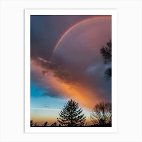 Rainbow Over A Tree Art Print