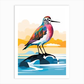 Colourful Geometric Bird Dunlin 1 Art Print