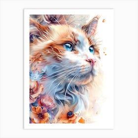 Cat With Blue Eyes 1 Art Print